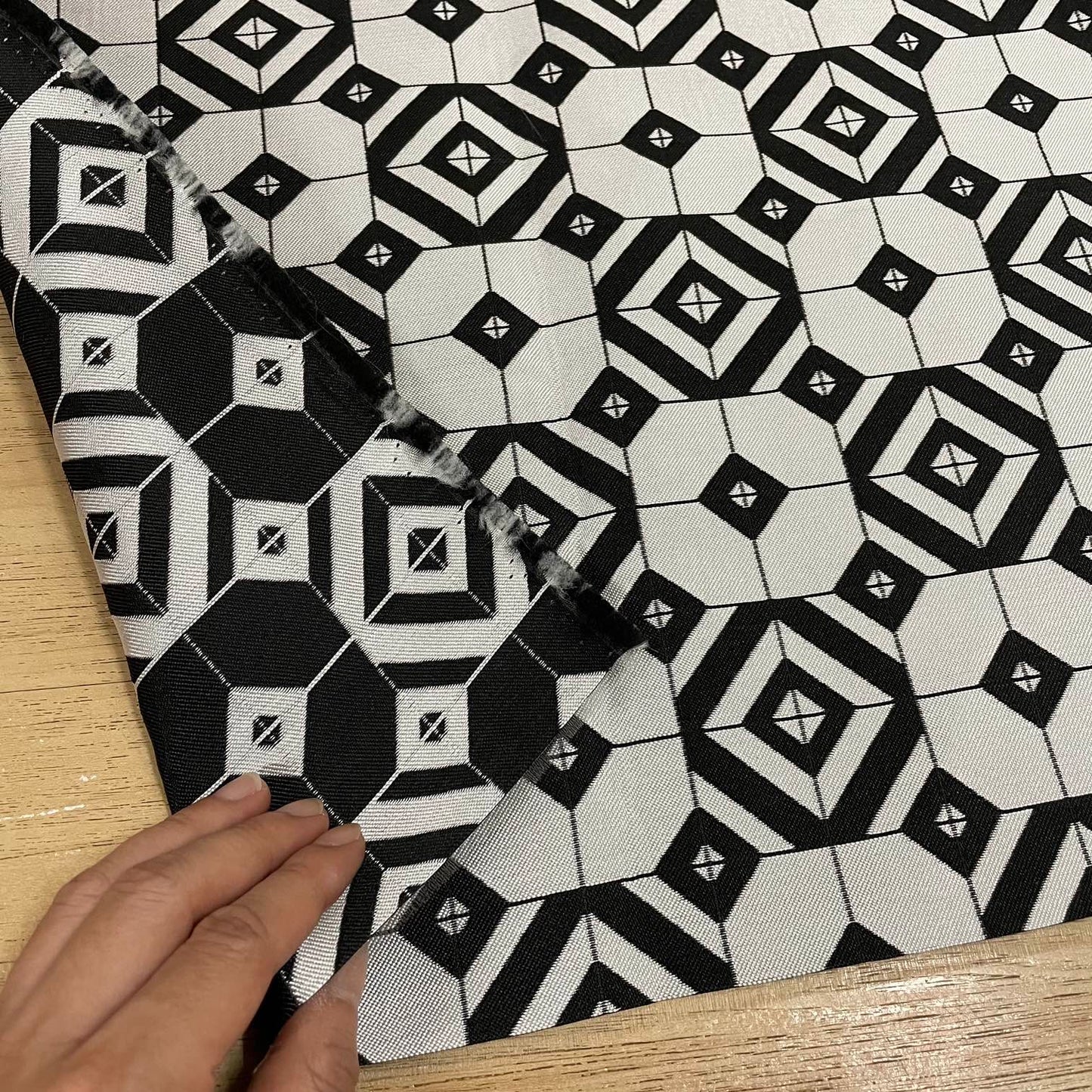 J05 Jacquard Fabric Black and White