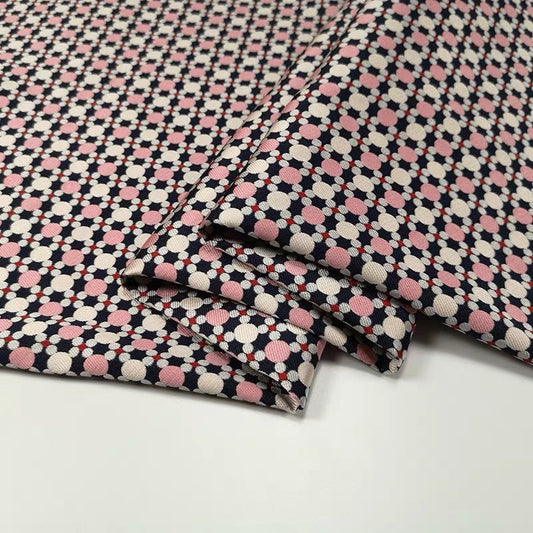 J01 Pink Dot Jacquard Fabric