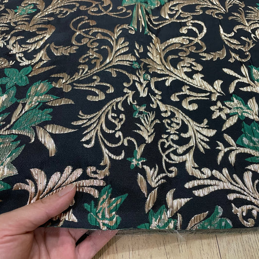 J03 Gold Floral Jacquard Fabric